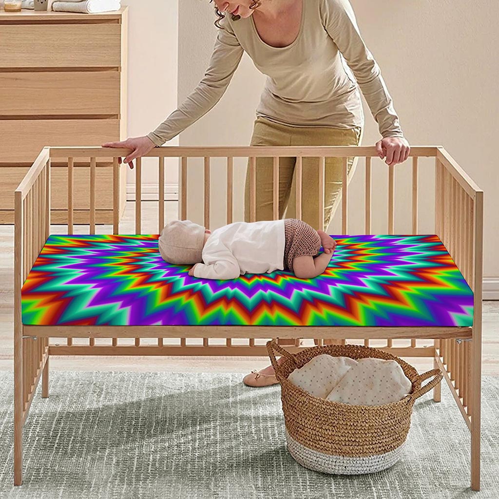 Psychedelic Spiral Optical Illusion Baby Crib Sheet