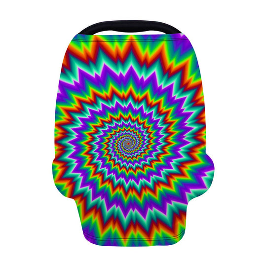 Psychedelic Spiral Optical Illusion Baby Seat Cover