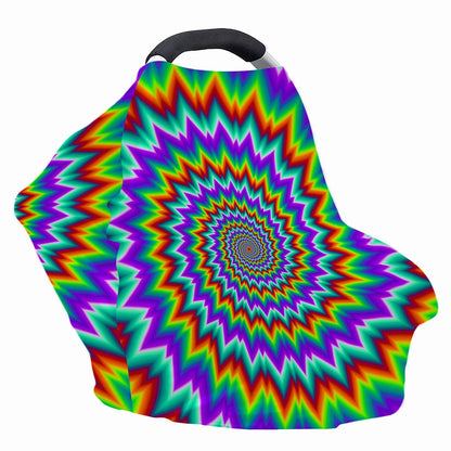 Psychedelic Spiral Optical Illusion Baby Seat Cover