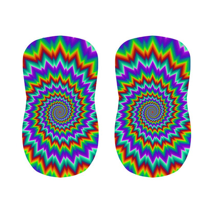 Psychedelic Spiral Optical Illusion Bar Stool Covers