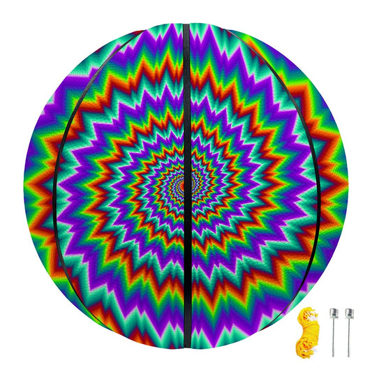 Psychedelic Spiral Optical Illusion Basketball