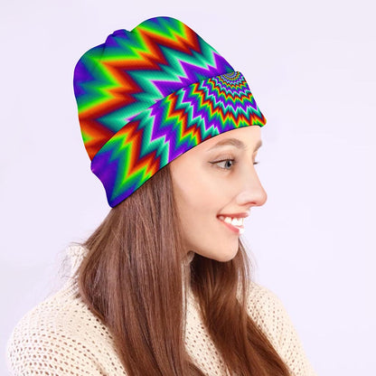 Psychedelic Spiral Optical Illusion Beanie