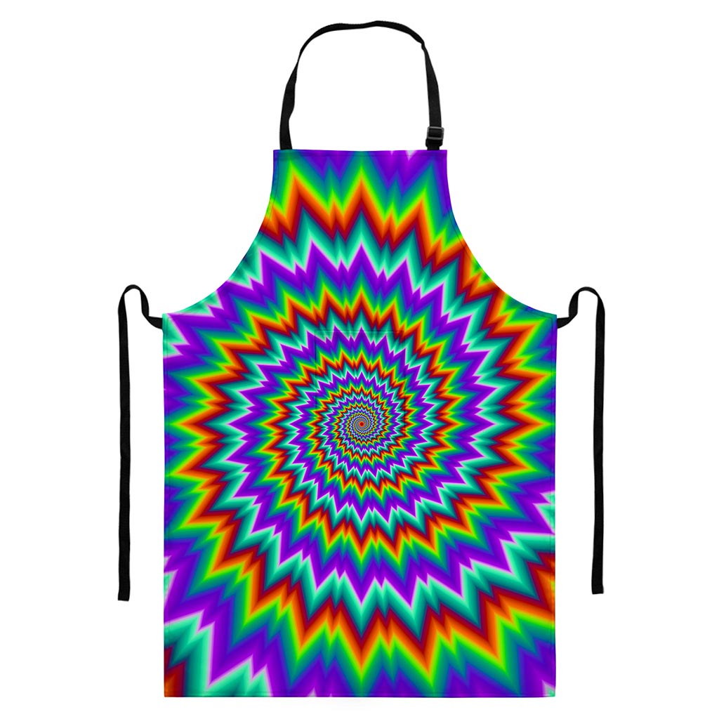 Psychedelic Spiral Optical Illusion Bib Apron With Pocket