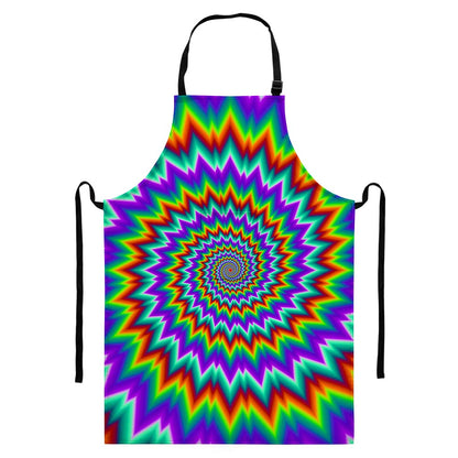 Psychedelic Spiral Optical Illusion Bib Apron With Pocket