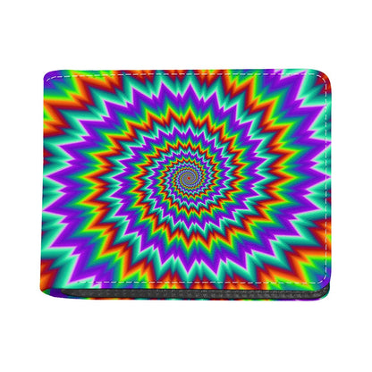 Psychedelic Spiral Optical Illusion Bifold Wallet