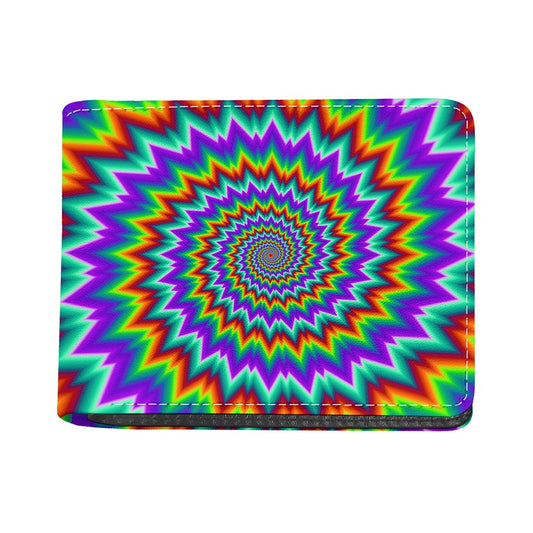 Psychedelic Spiral Optical Illusion Bifold Wallet