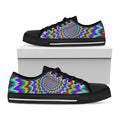Psychedelic Spiral Optical Illusion Black Low Top Sneakers