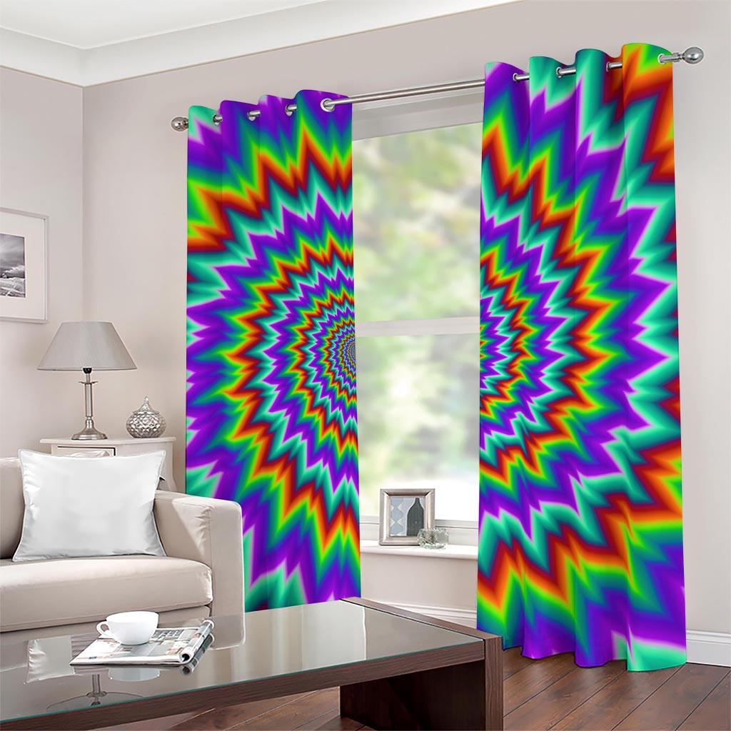 Psychedelic Spiral Optical Illusion Blackout Grommet Curtains