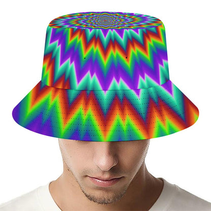 Psychedelic Spiral Optical Illusion Bucket Hat