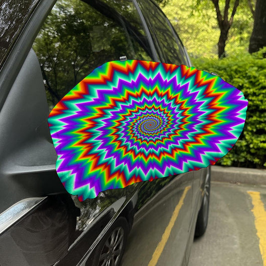 Psychedelic Spiral Optical Illusion Car Side Mirror Covers