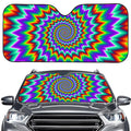 Psychedelic Spiral Optical Illusion Car Windshield Sun Shade