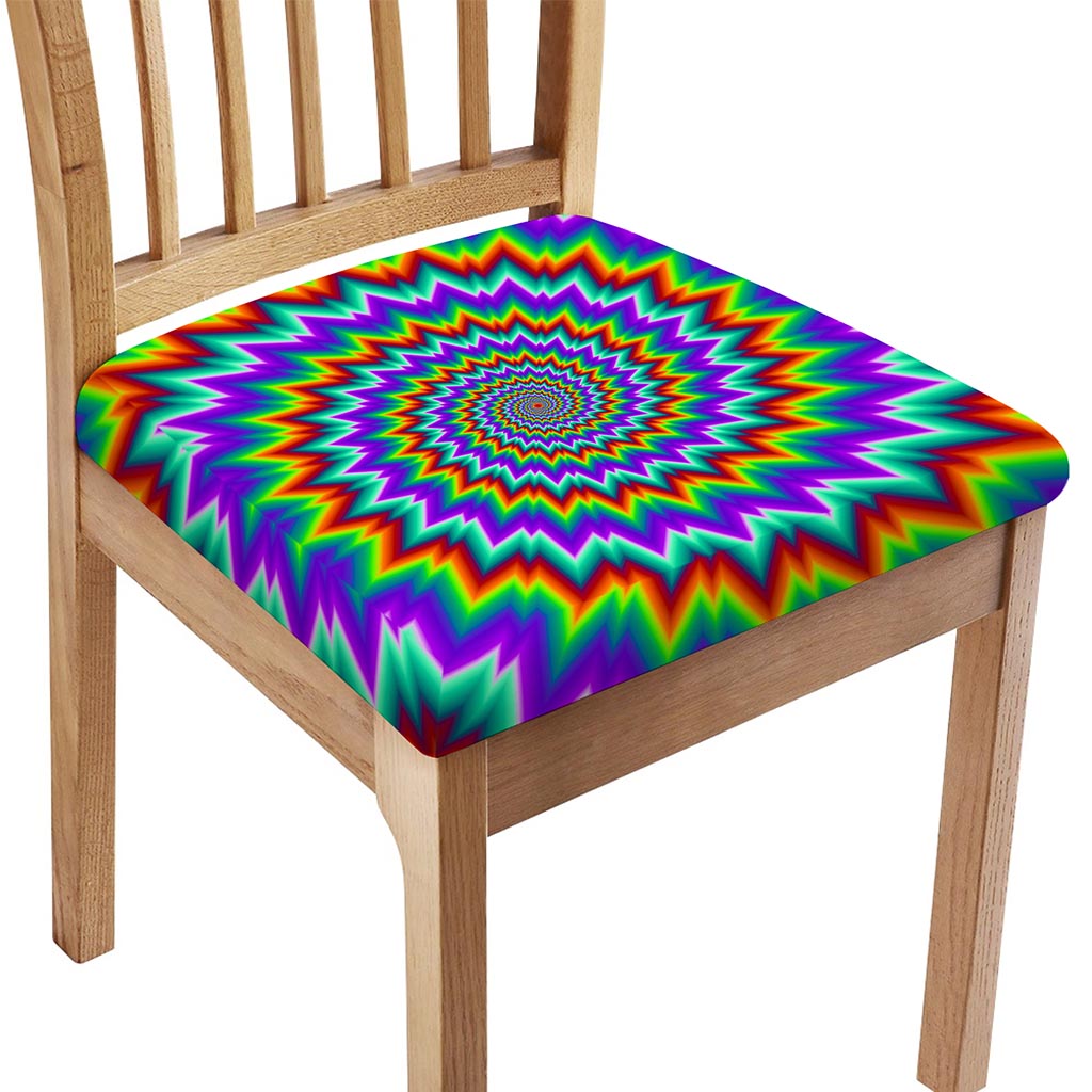 Psychedelic Spiral Optical Illusion Chair Cushion Cover