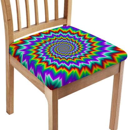 Psychedelic Spiral Optical Illusion Chair Cushion Cover