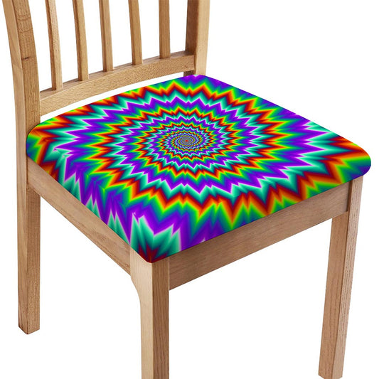Psychedelic Spiral Optical Illusion Chair Cushion Cover