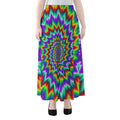Psychedelic Spiral Optical Illusion Chiffon Maxi Skirt