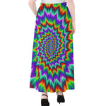 Psychedelic Spiral Optical Illusion Chiffon Maxi Skirt