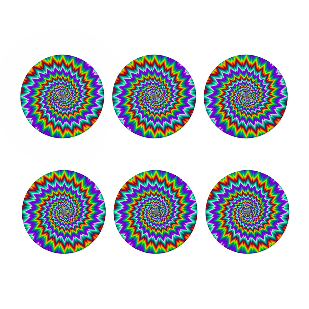 Psychedelic Spiral Optical Illusion Coaster Set