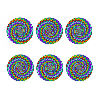 Psychedelic Spiral Optical Illusion Coaster Set