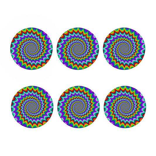 Psychedelic Spiral Optical Illusion Coaster Set