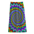 Psychedelic Spiral Optical Illusion Cotton Front Slit Maxi Skirt