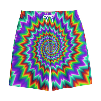 Psychedelic Spiral Optical Illusion Cotton Shorts