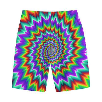 Psychedelic Spiral Optical Illusion Cotton Shorts