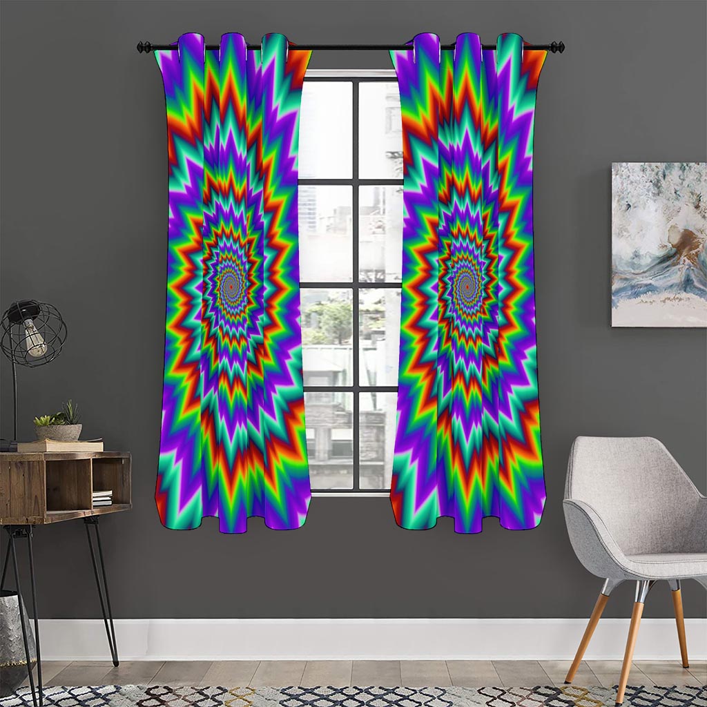 Psychedelic Spiral Optical Illusion Curtain