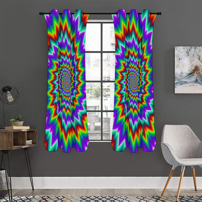 Psychedelic Spiral Optical Illusion Curtain