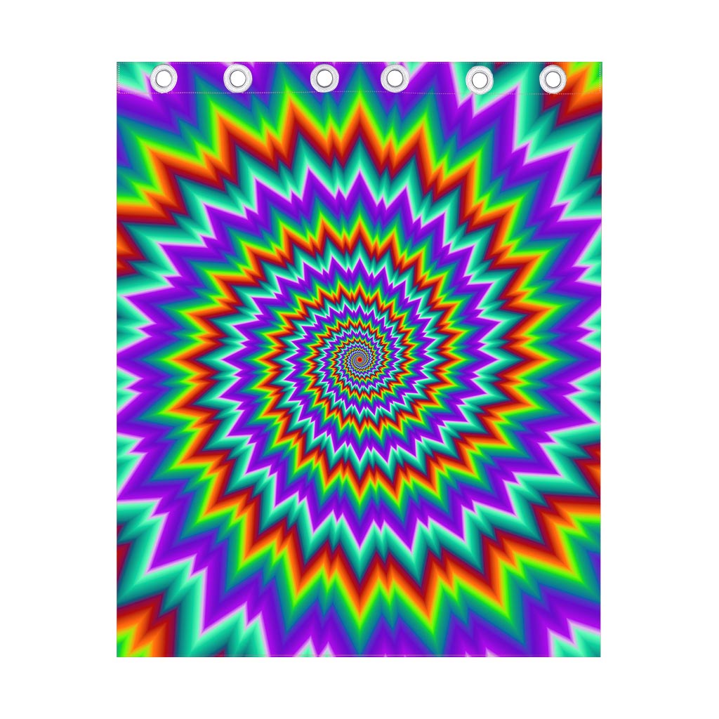 Psychedelic Spiral Optical Illusion Curtain