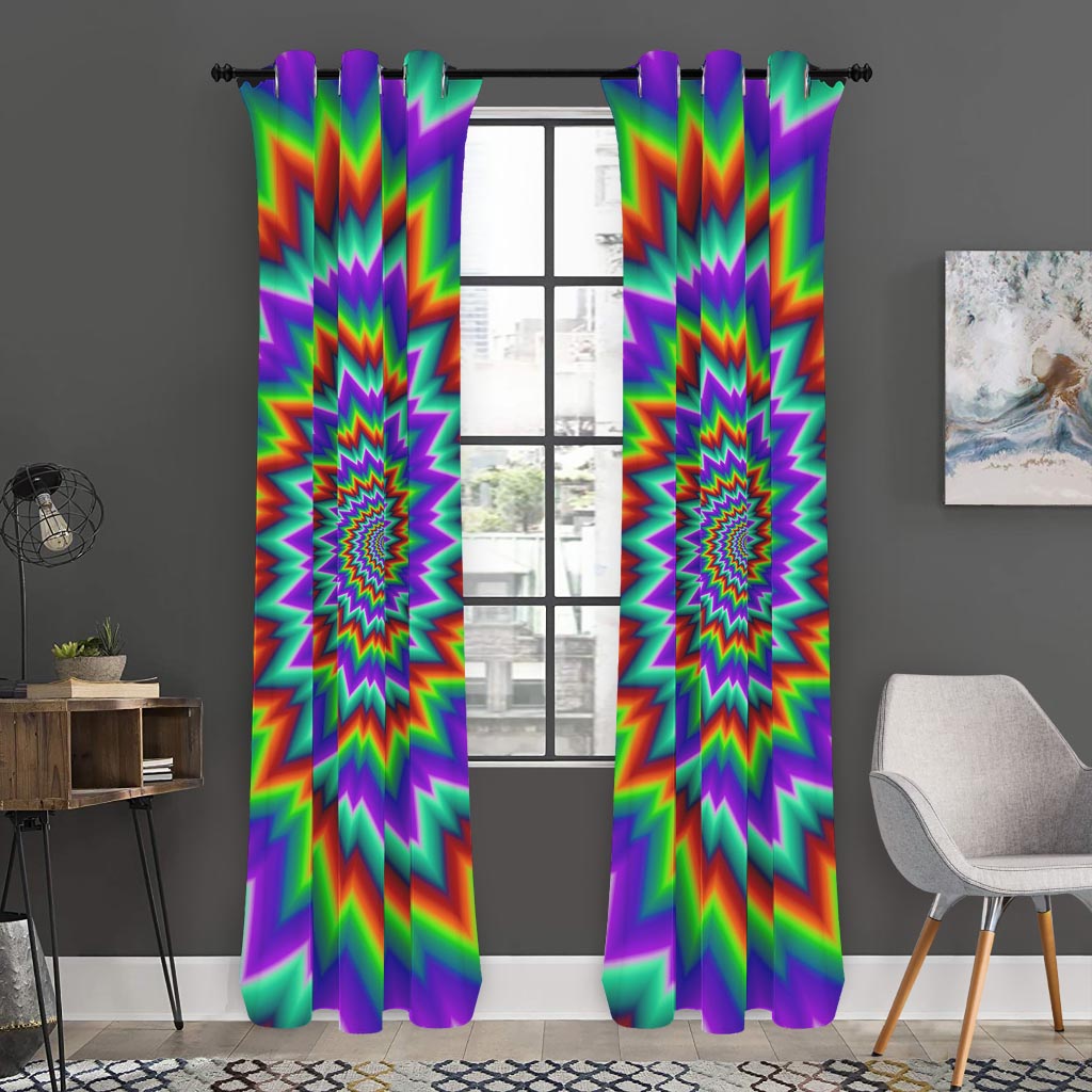 Psychedelic Spiral Optical Illusion Curtain