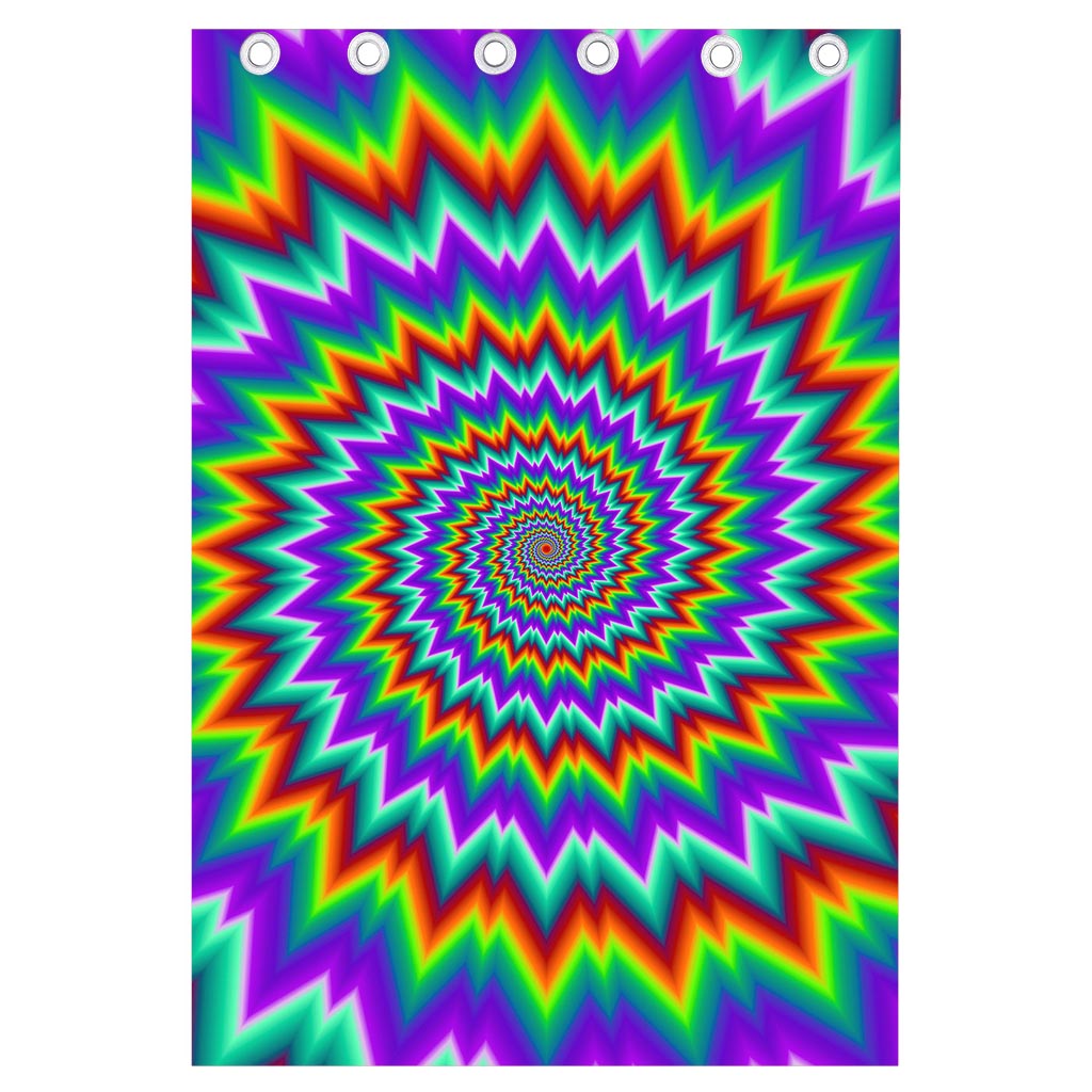 Psychedelic Spiral Optical Illusion Curtain