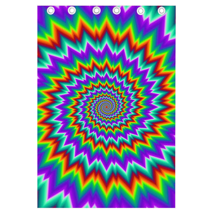 Psychedelic Spiral Optical Illusion Curtain