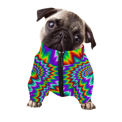 Psychedelic Spiral Optical Illusion Dog Zip Up Jacket