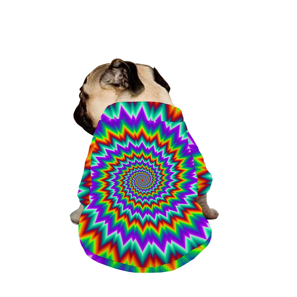 Psychedelic Spiral Optical Illusion Dog Zip Up Jacket
