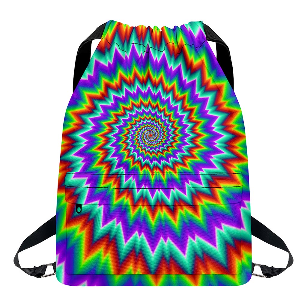 Psychedelic Spiral Optical Illusion Drawstring Backpack