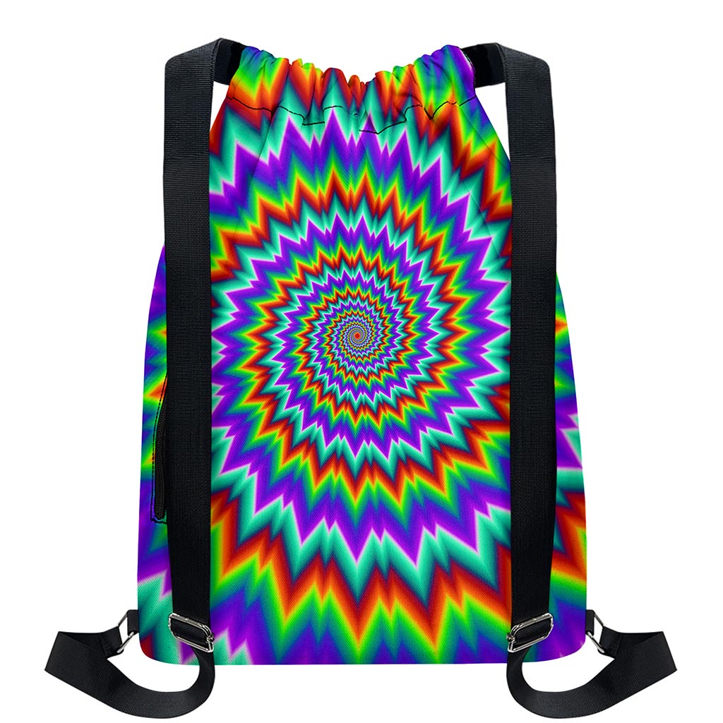 Psychedelic Spiral Optical Illusion Drawstring Backpack