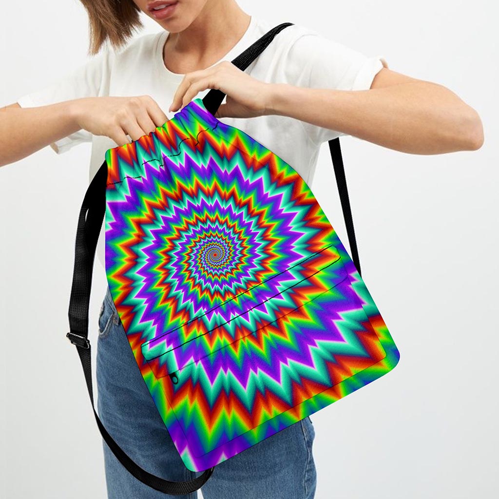 Psychedelic Spiral Optical Illusion Drawstring Backpack