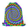 Psychedelic Spiral Optical Illusion Drawstring Bag