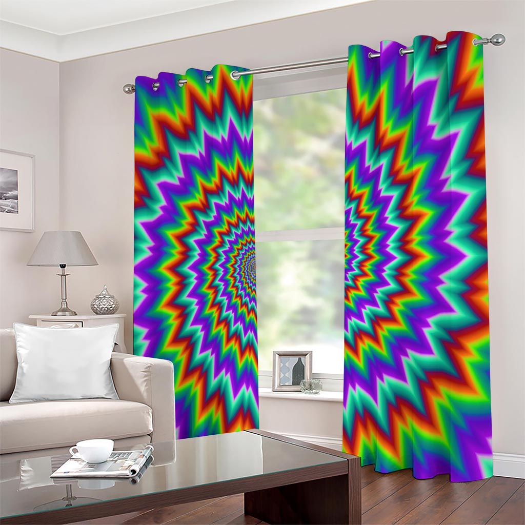 Psychedelic Spiral Optical Illusion Extra Wide Grommet Curtains