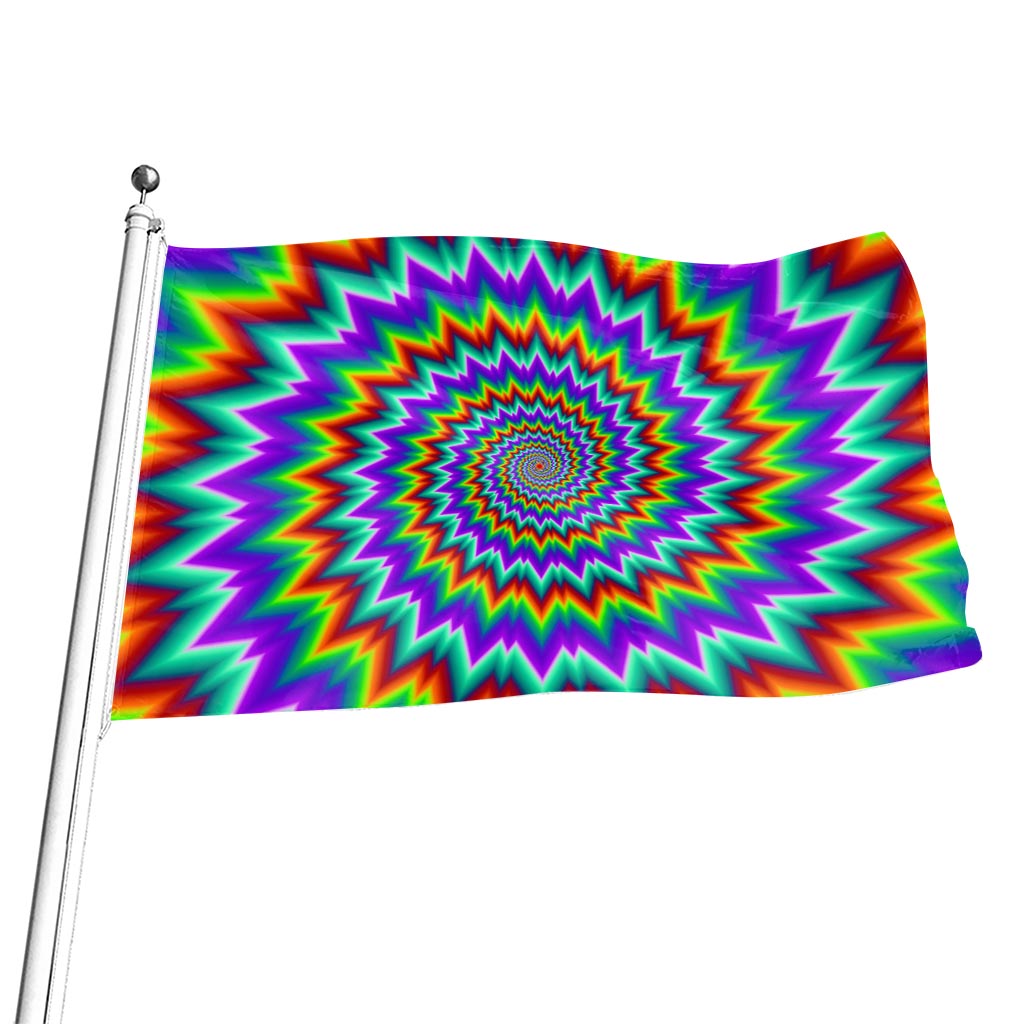 Psychedelic Spiral Optical Illusion Flag