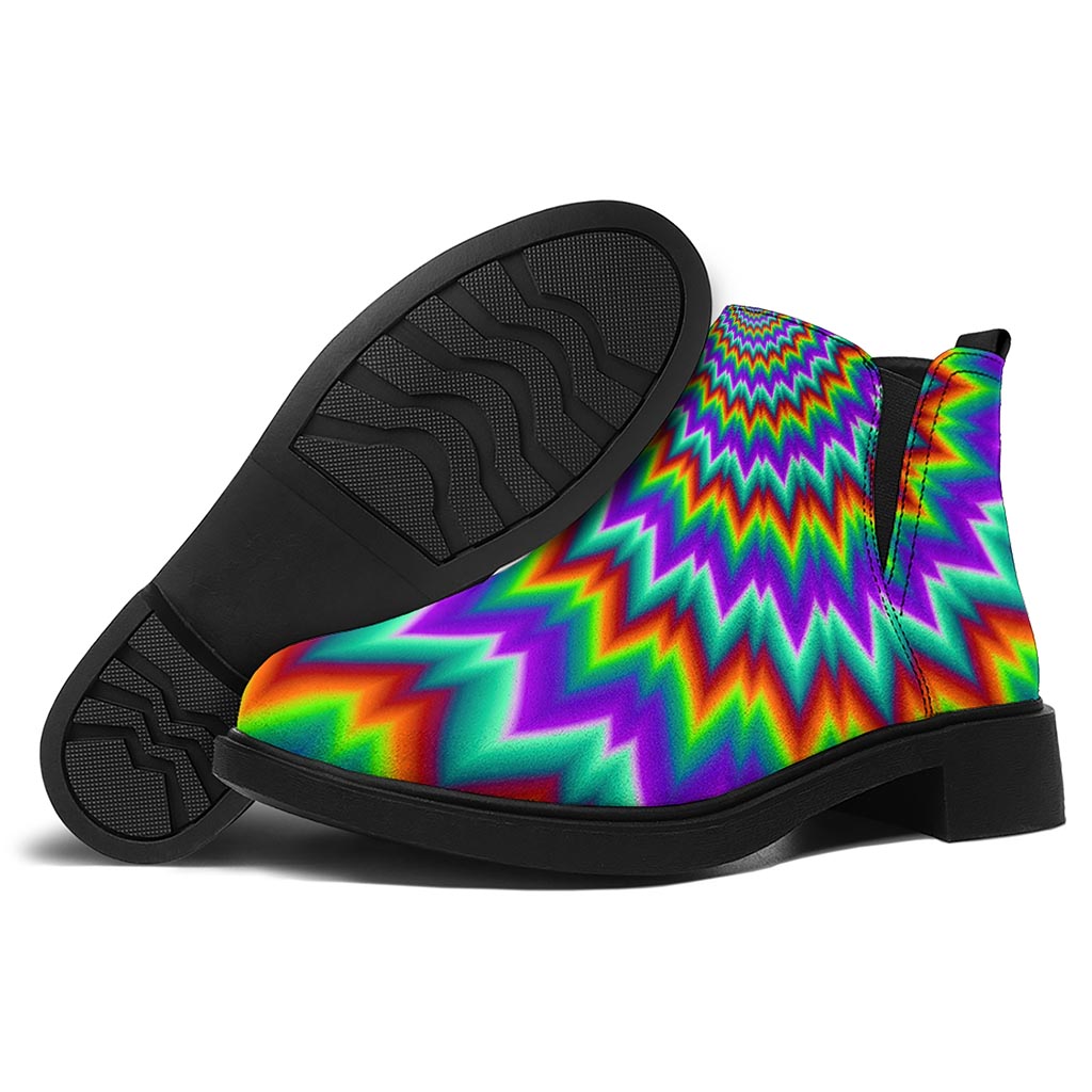 Psychedelic Spiral Optical Illusion Flat Ankle Boots
