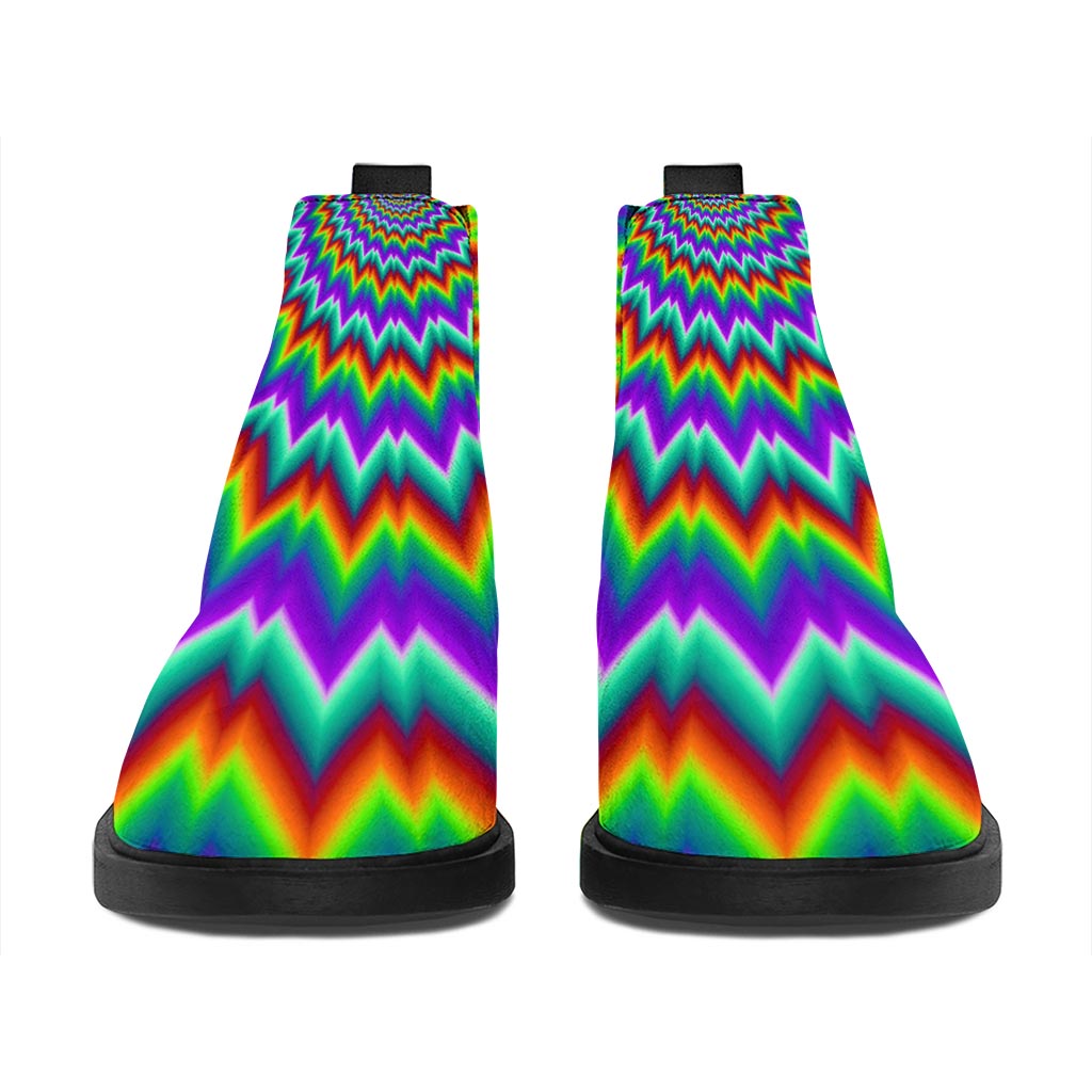 Psychedelic Spiral Optical Illusion Flat Ankle Boots