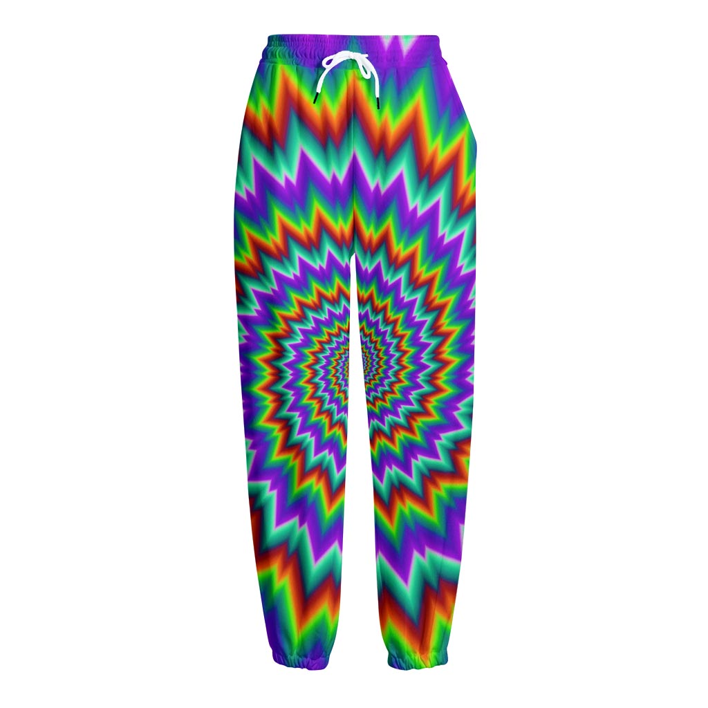 Psychedelic Spiral Optical Illusion Fleece Lined Knit Pants