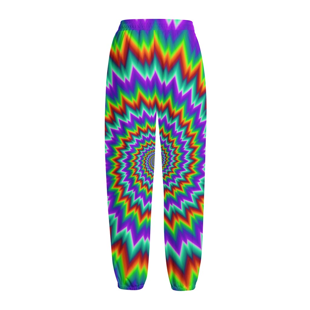Psychedelic Spiral Optical Illusion Fleece Lined Knit Pants