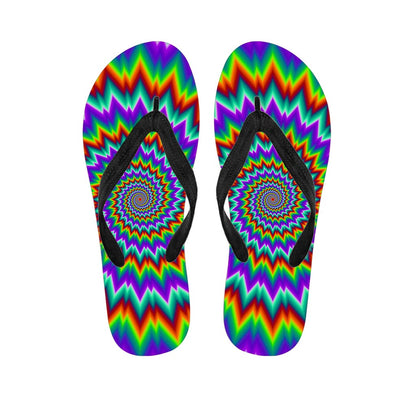 Psychedelic Spiral Optical Illusion Flip Flops