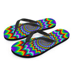 Psychedelic Spiral Optical Illusion Flip Flops