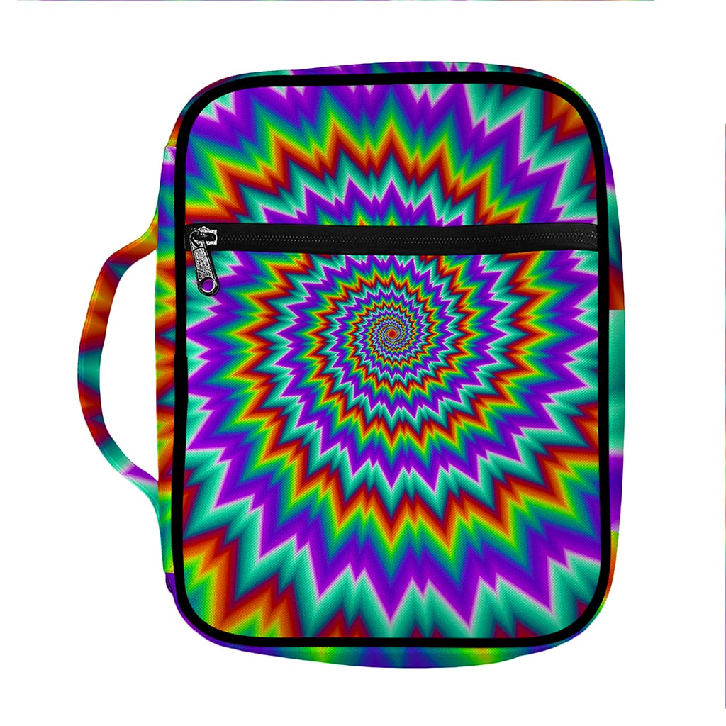 Psychedelic Spiral Optical Illusion Front Pocket Bible Bag