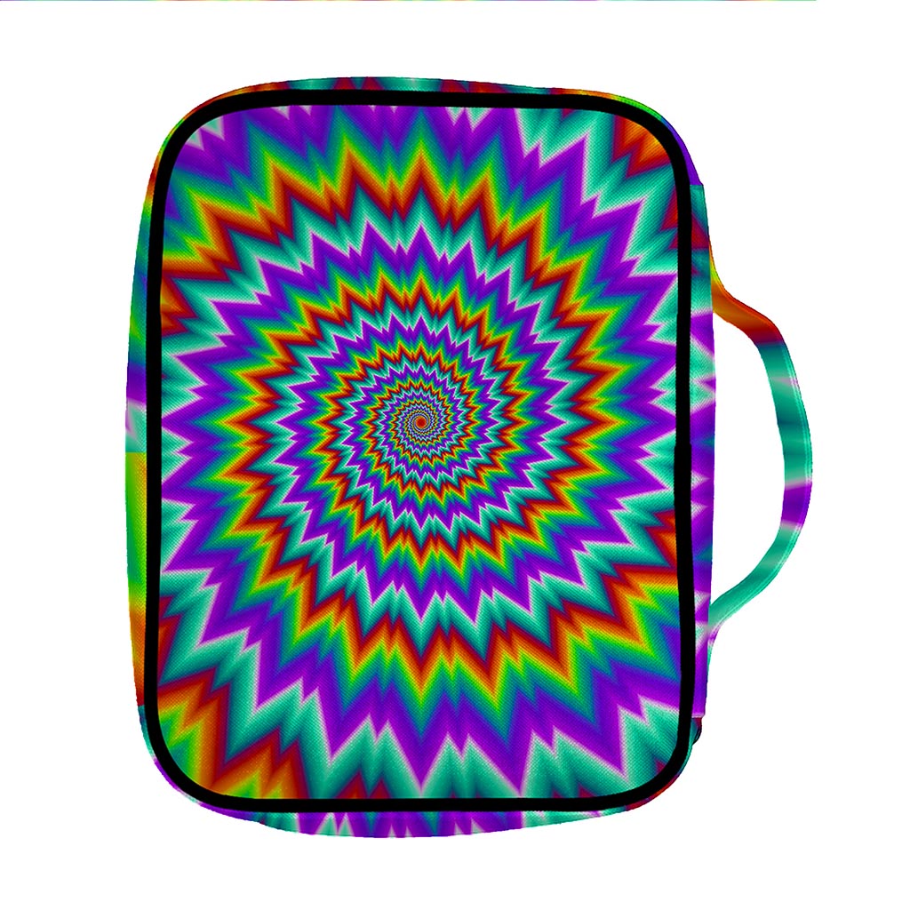 Psychedelic Spiral Optical Illusion Front Pocket Bible Bag