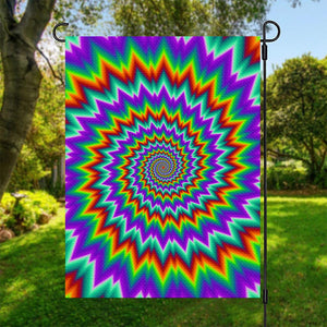 Psychedelic Spiral Optical Illusion Garden Flag