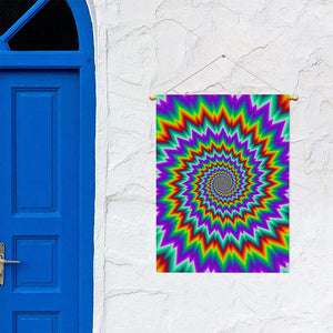 Psychedelic Spiral Optical Illusion Garden Flag